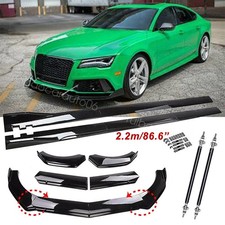 Front Bumper Lip Spoiler Splitter Side Skirts Strut Rods For Audi A5 A6 A7 A8