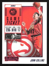 2018-19 Panini Contenders John Collins Game Ticket Blue #/49 #12 Card
