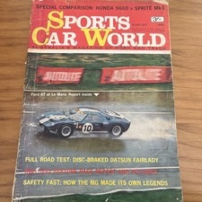 Sports Car World Mag 1965 Peugeot 204 Datsun Fairlady Honda S600 v Healey Sprite