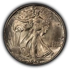 1943 50c Walking Liberty Silver Half Dollar - Light Original Toning - BU - H3933