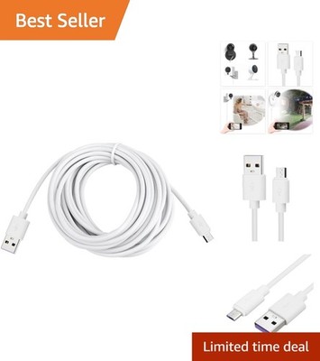 12ft Micro USB Power Cable for Wyze, Nest, Blink & Arlo Cameras - Fast Charge