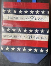 Home of The Free Because Of The Brave Reusable Bag Red White & Blue BRAND NEW