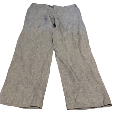 Zanella Mens Devon Linen Blue Pants Flat Front Size 36 X 28