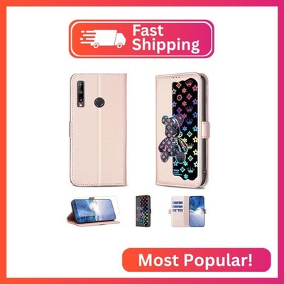 Case Compatible for Huawei P40 Lite E Phone Case Flip Stand Cover [with Tempered