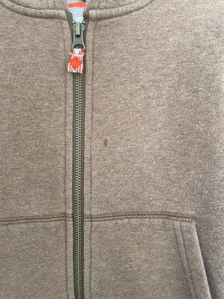 Sudadera con capucha Crewcuts niños niños marrón liso acogedor polar cremallera completa manga larga S 6-7 Foto 4 de 4