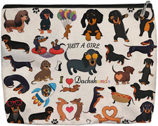 Dachshund Makeup Bag for Women - Lightweight Travel Pouch with Lining, High-Defi