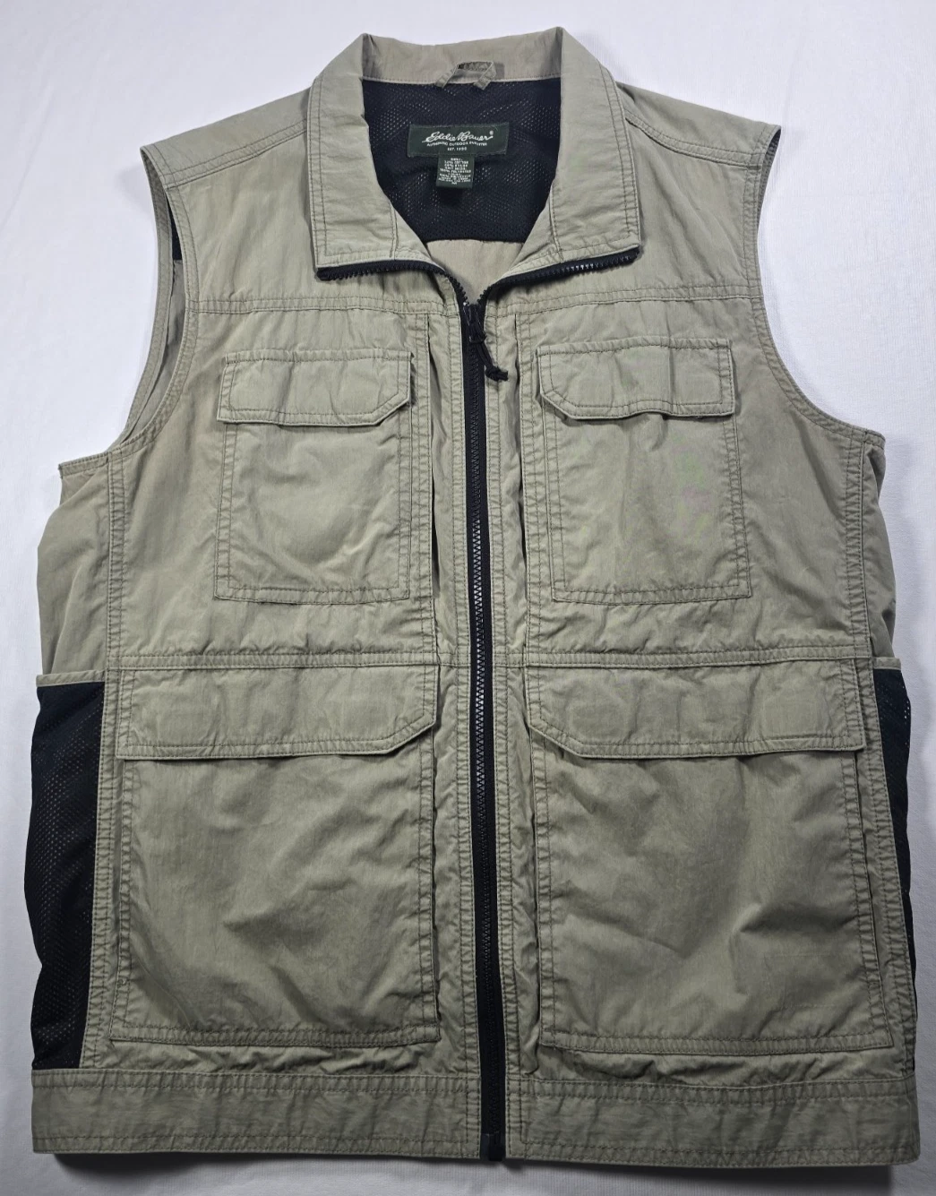 VTG Eddie Bauer Vest Men's Medium Green Performance Utility 2007