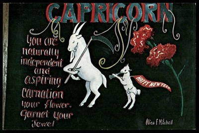 Vintage Postcard Capricorn Astrology Horoscopes