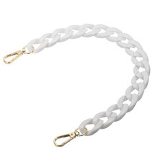 15 Inch Acrylic Chain Purse Strap Replacement Luxury Handbag Strap, White