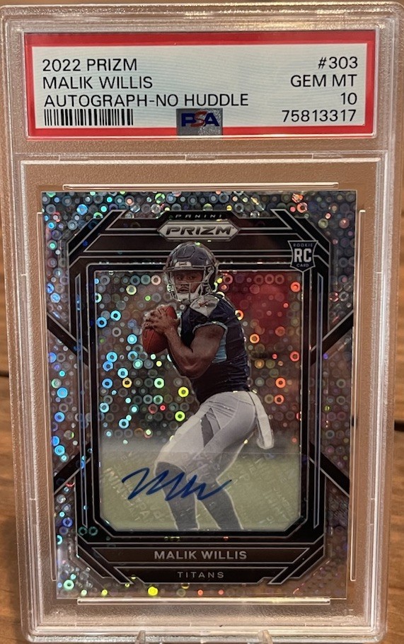 2022 Prizm Malik Willis No Huddle Auto #303 PSA 10 Gem Mint Rookie RC Dolphins!