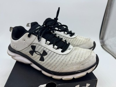 Under Armour Charged Assert 8 Sneakers Mens White Black Lace-Up Low Top - 9.5