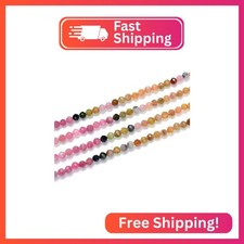 Adabele 15 Inch Natural Gradient Multi-Color Tourmaline Gemstone 4mm Small Facet