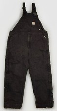 Carhartt FR Duck Bib Overalls Men's 42X30 Black Quilt-Lined 101626-001 NFPA 2112