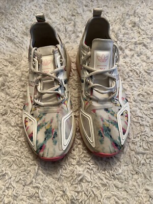 Adidas Originals ZX 2K Boost J Watercolor White Pink GX5405 Size 7 no insoles