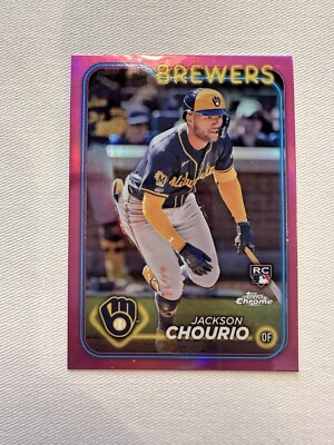 2024 Topps Chrome - Jackson Chourio Pink Refractor RC | eBay