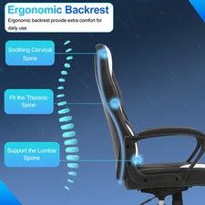 Office Chair PC Gaming Chair Ergonomic PU Leather Executive Chair Lumbar Support 4