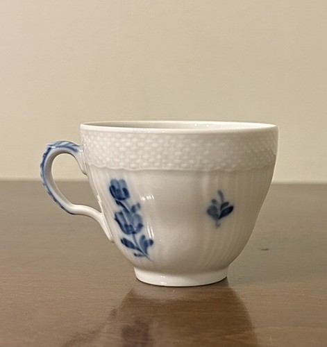 Royal Copenhagen Blue Floral Porcelain Fluted Demi Tea Cup & Saucer 10/1549 - Picture 4 of 13
