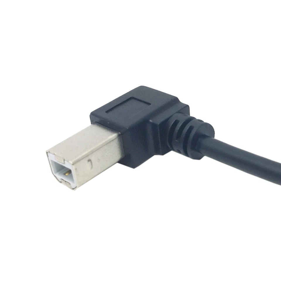USB B Type Male 90 D Left Angled to Female Extension Cable with Screws 50cm - Image 4 of 4
