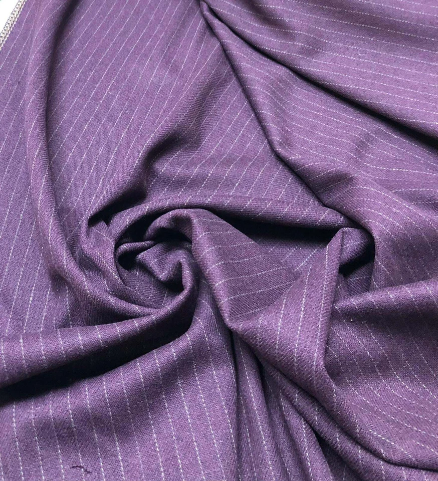 100% шерстяная ткань, красивая шерстяная ткань в полоску с лавандой, ширина 60 дюймов - Изображение 4 из 4