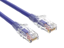 5ft Cat6 Ethernet Patch Cable with Clear Boot, UTP, Pure Bare Copper, Purple