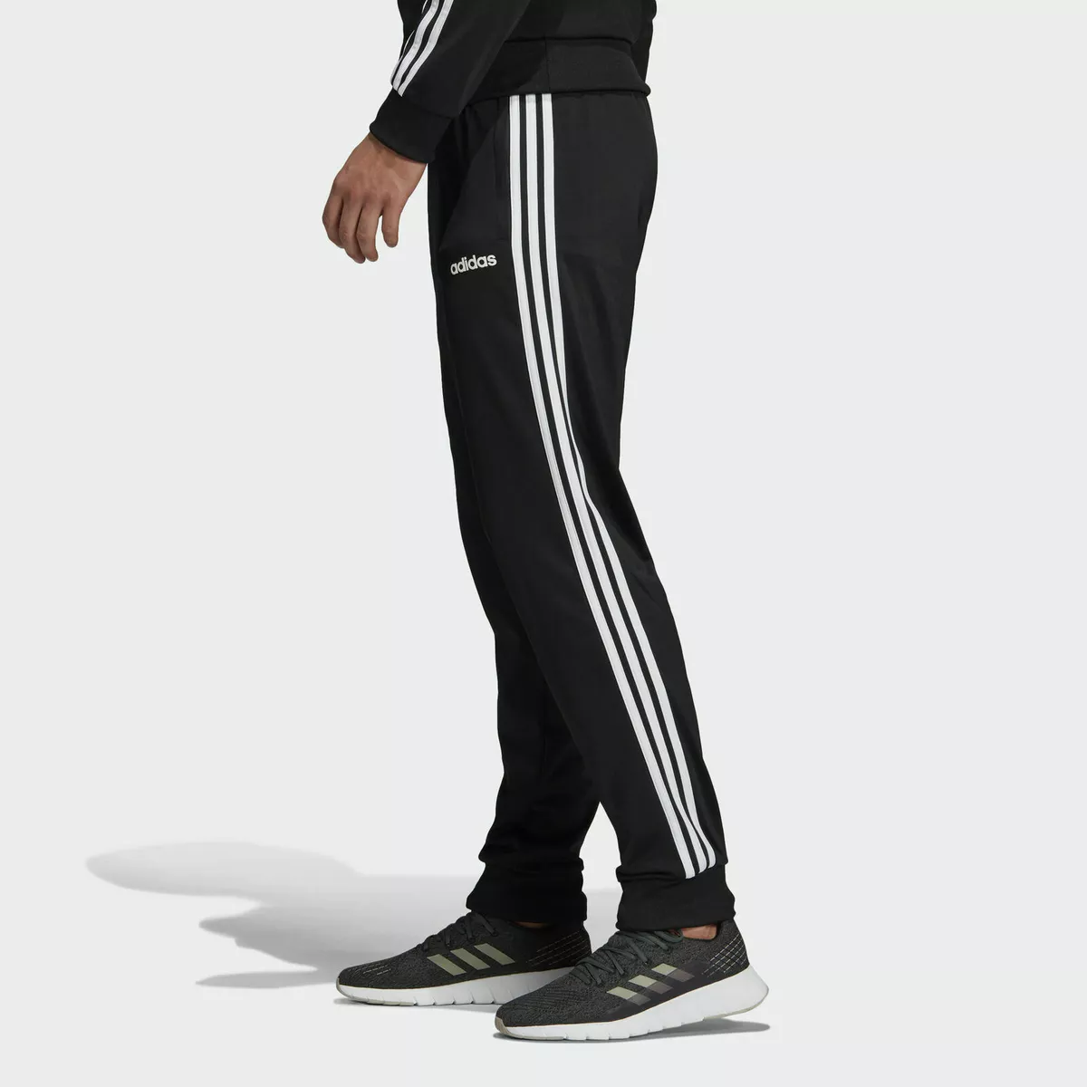 adidas Men's Essentials 3-Stripes Tapered Tricot Pants