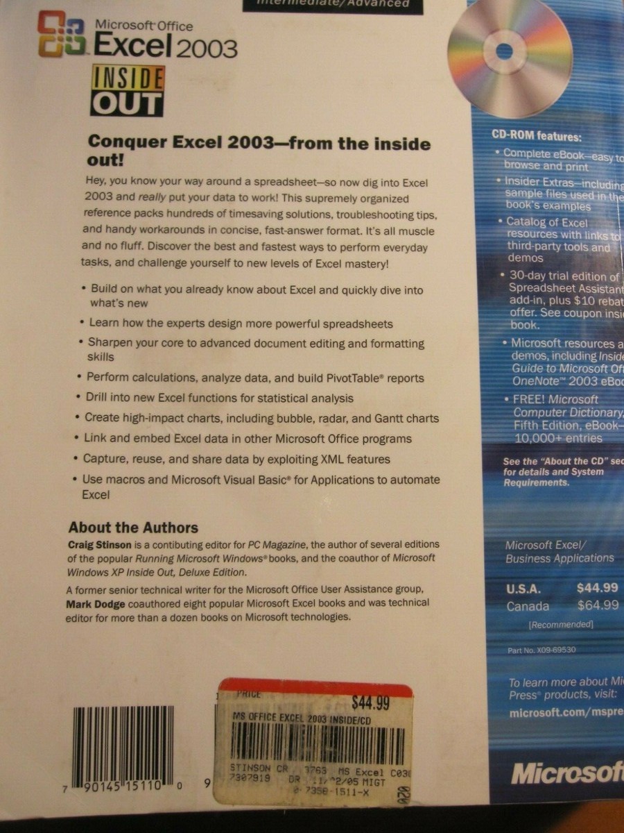 Microsoft Office Excel 2003 Inside Out | eBay