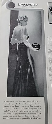 1931 Women's Bruck-Weiss Evening Gown vintage Fashion Clothing ad AS IS