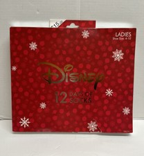 Women's Disney 12 Days of Socks Christmas Advent - Shoe Sz 4-10 New Damaged Box