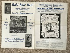Readin', Ritin', 'Rithmatic' 1926 Artlee 12x17" silent pressbook Gordon White