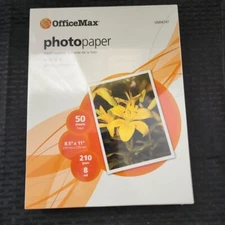 OfficeMax Photo Paper Premium Glossy OM96747 - 50 Sheets 8.5in" x 11" Sealed