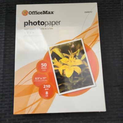 OfficeMax Photo Paper Premium Glossy OM96747 - 50 Sheets 8.5in'' x 11'' Sealed