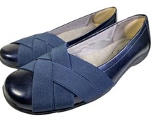 Life Stride Soft System Women's Daisie Stretch Trim Navy Blue Slip on Flats 7.5M