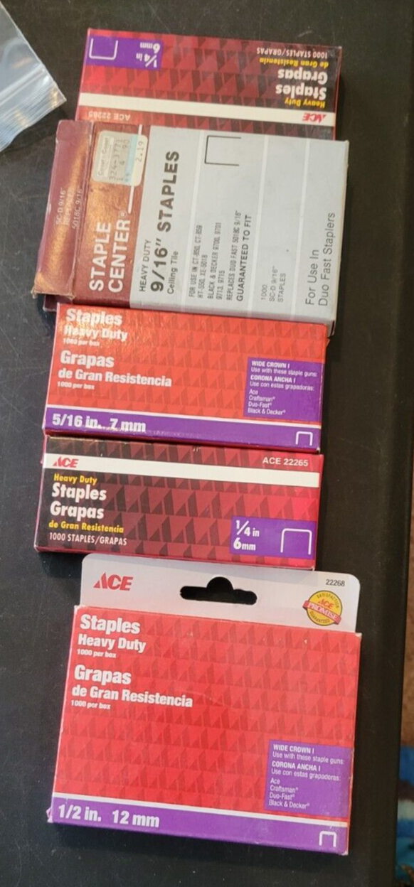Vintage ACE Heavy Duty 1/2 Inch Wire Staples New STAPLES