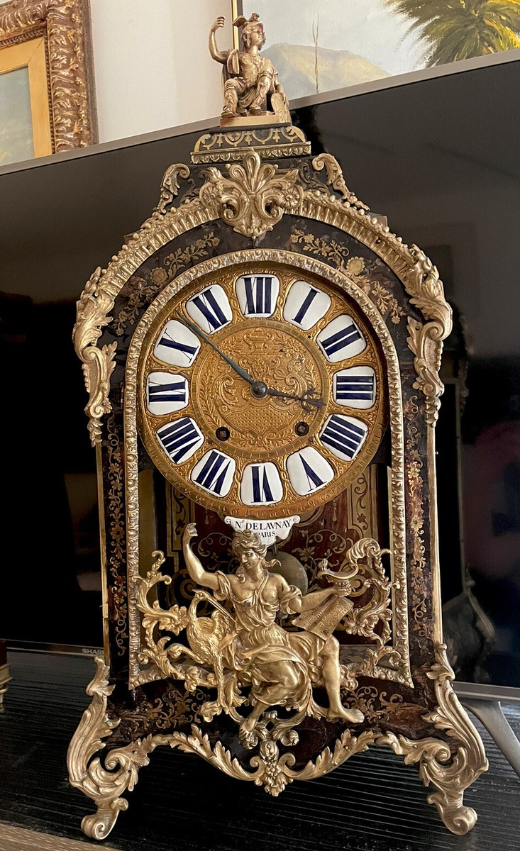 Rare Antique 18th Century French Boulle Bracket Clock By Nicolas