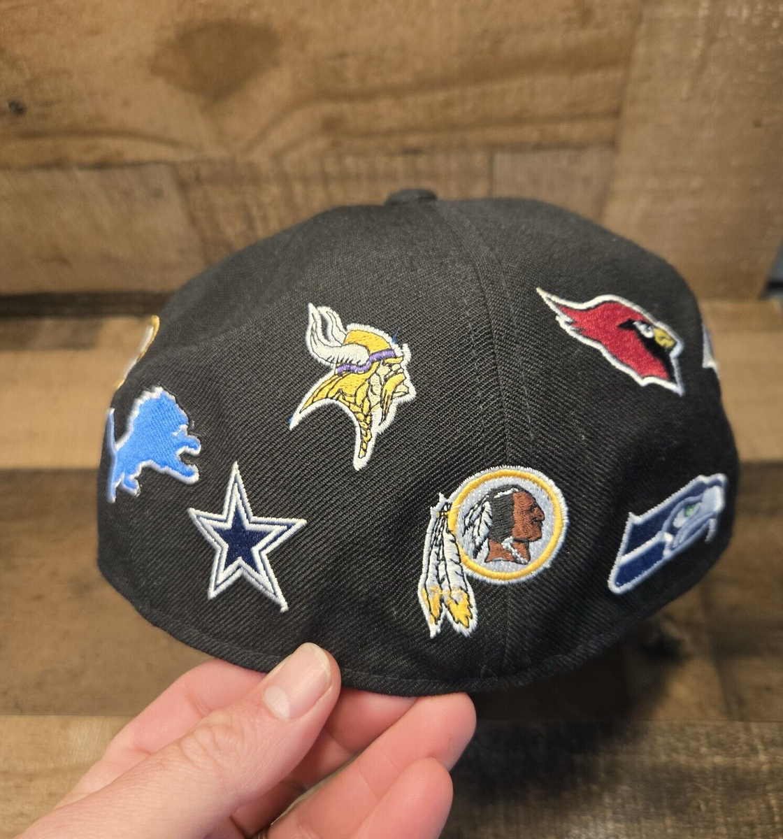 NFL Team Logos Hat Reebok On Field Size 7.25 Fitted Cap Wool