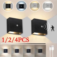1-4 Pack Wall Lights Dimmable Indoor Rechargeable Up and Down Lamp Sconce