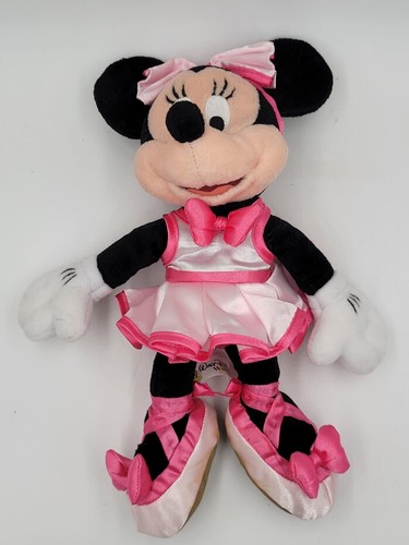 DISNEYLAND DISNEY WORLD 9” MINNIE MOUSE Pink Tutu Ballerina Slippers Plush - Picture 2 of 8