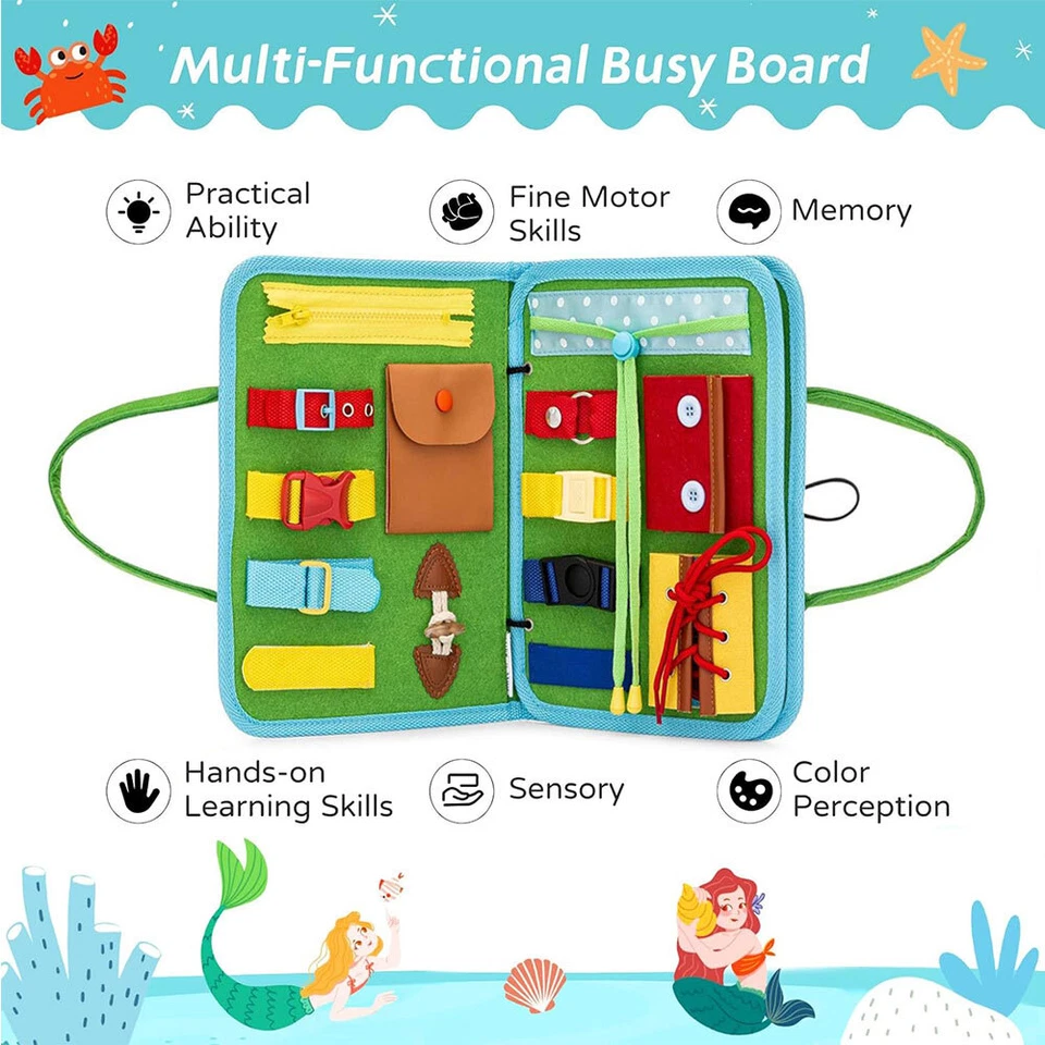Preschool Kids Montessori Sensory Busy Board Education Book For Christmas Gift - Image 3 of 4