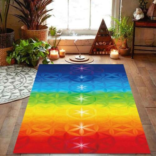 Chakra Rainbow Flower of Life Reiki Meditation Wall or Door Hanging/Throw/Cloth - Picture 1 of 2