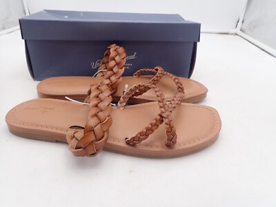 Universal Thread Women's Braided Strappy Sandals Cognac- Hilda Size 8 run narrow