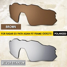 Brown & Silver POLARIZED Lenses for Oakley Radar EV Path Asian Fit OO9275, 1.5MM