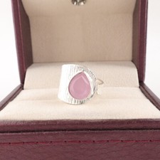 Rose Chalcedony Gemstone 925 Sterling Silver Ring Handmade Jewelry Ring For Gift