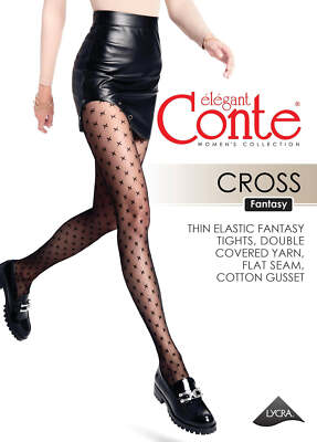Conte Tights Cross Drawing of Crosses High-Quality Fantasy Women Pantyhose