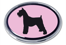schnauzer pink chrome auto emblem decal usa made