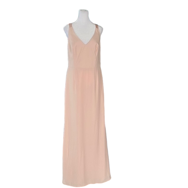 White by Vera Wang Blush Pink Vneck Crepe Bridesmaids Dress Size