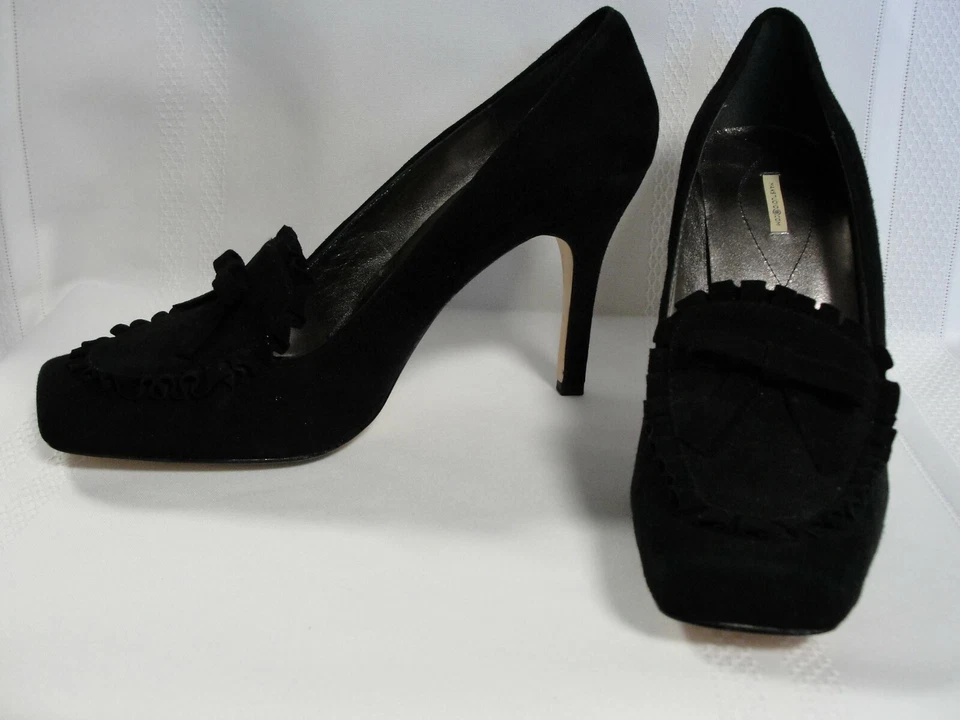 Max Studio Classy Tacones Cuero Gamuza Negro, Nuevos, Talla 8.5M Foto 3 de 4