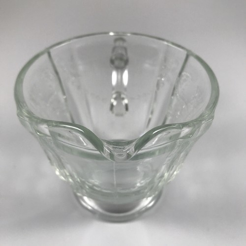 Vintage FEDERAL GLASS "MADRID CLEAR" FOOTED CREAMER 3.25" Etched Design - Picture 5 of 6