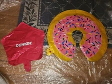 (10) Dunkin Donuts Balloons Stars & Strawberry Donuts Helium 