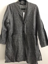 New Women’s Masai Jo Jacket Shaped Jacket Black Large Linen Cotton Blend
