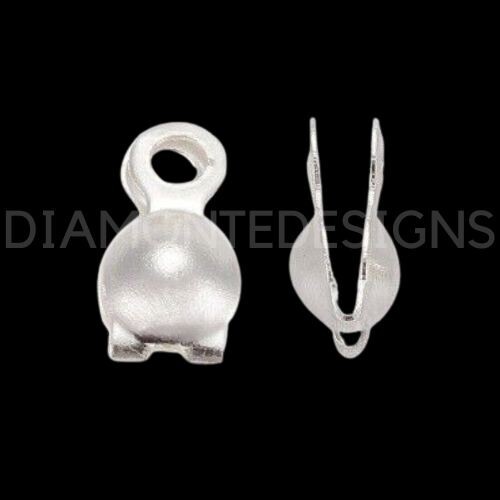 250 Pcs - 8mm Silver Plated Calottes Necklace End Tip Craft Finding Craft H19 - Picture 1 of 3